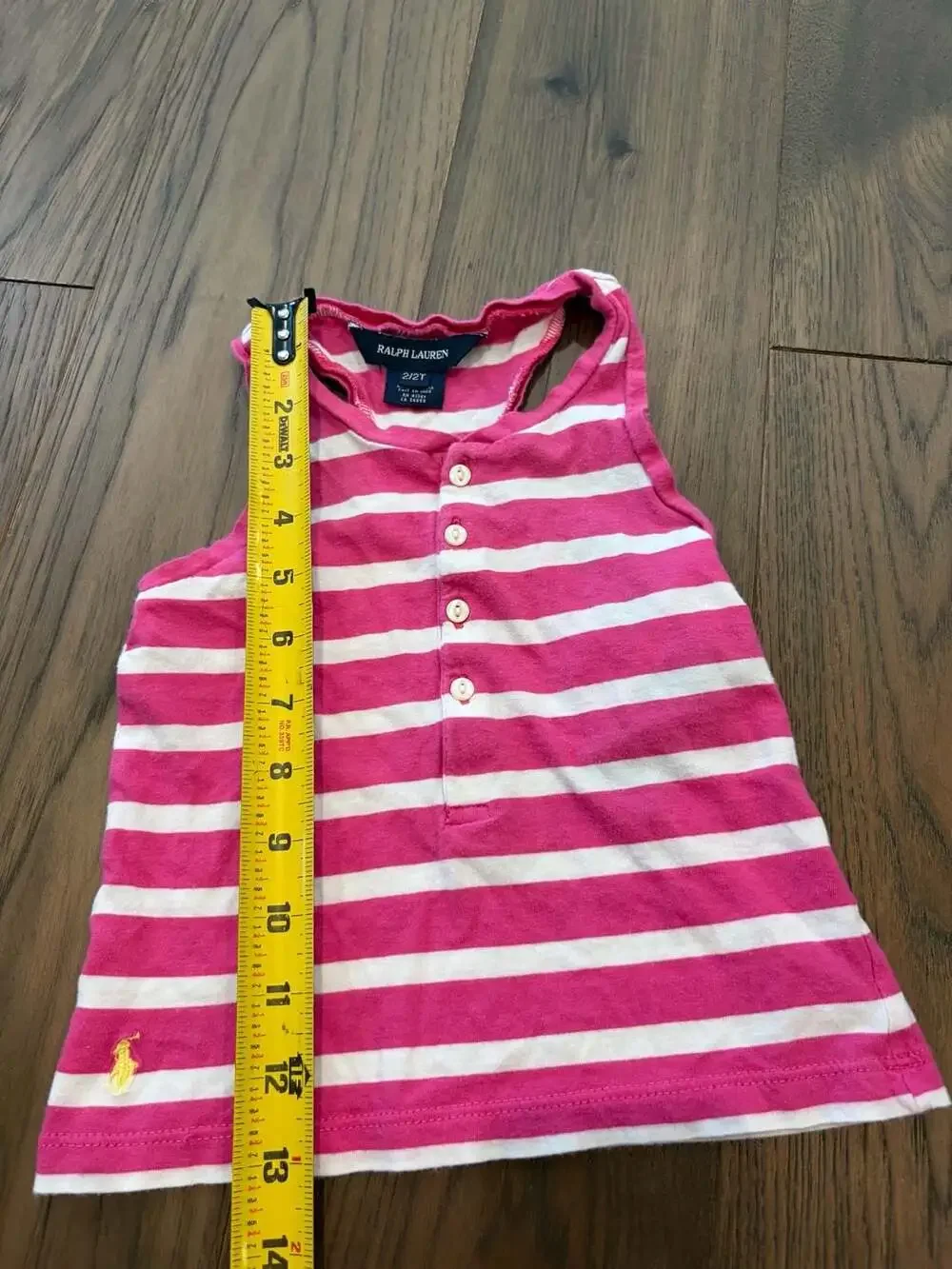 Ralph Lauren Pink and White Striped Tank Top 2T